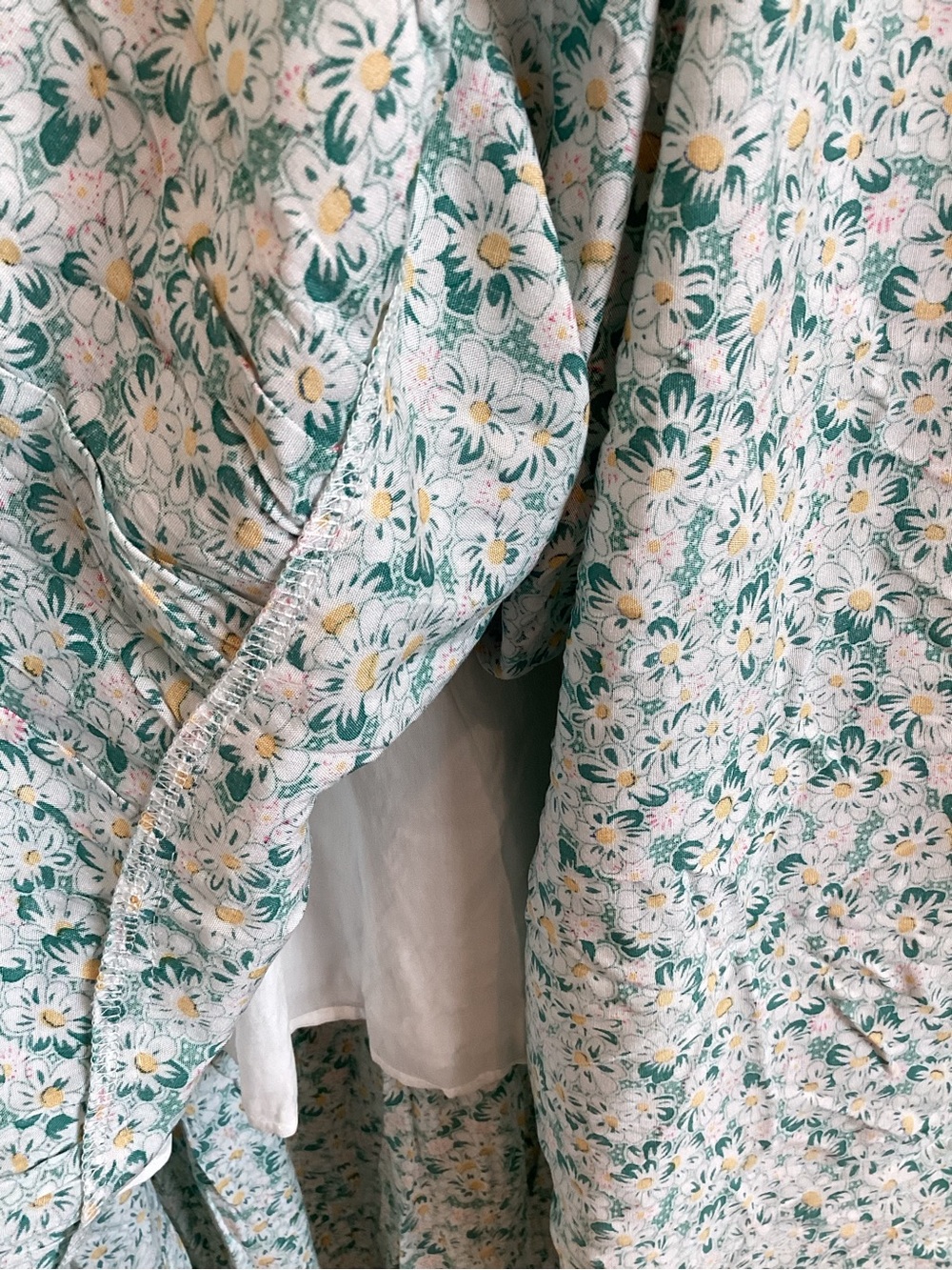 Baltic Born Regina Smocked Short-Sleeve Tiered Maxi Dress Green Floral NEW XL - Picture 7 of 14